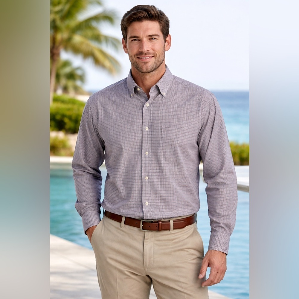 Peter Millar Button-Down Shirt Men’s XL Long Sleeve Check
